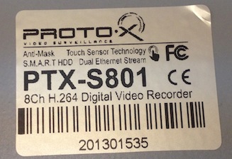 Серийный номер PTX_S801